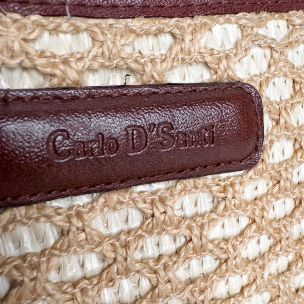CARLO D’SANTI VEGAN LEATHER STRAW CROSSBODY - Picture 8 of 9